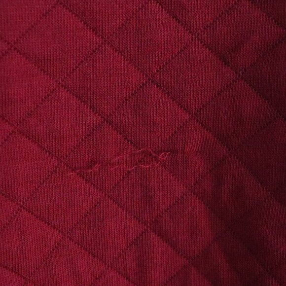 L.L. Bean Quilted 1/4 Zip Red XL Faux Leather Pullover Long Sleeve Sweater - Picture 12 of 13